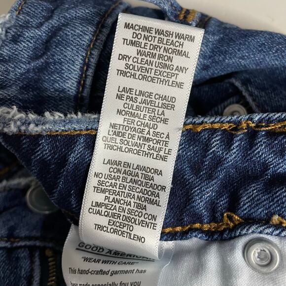 Good American Good Vintage Frayed Denim Cutoffs Jean Shorts Stretch Womens 8 29 - Picture 15 of 16